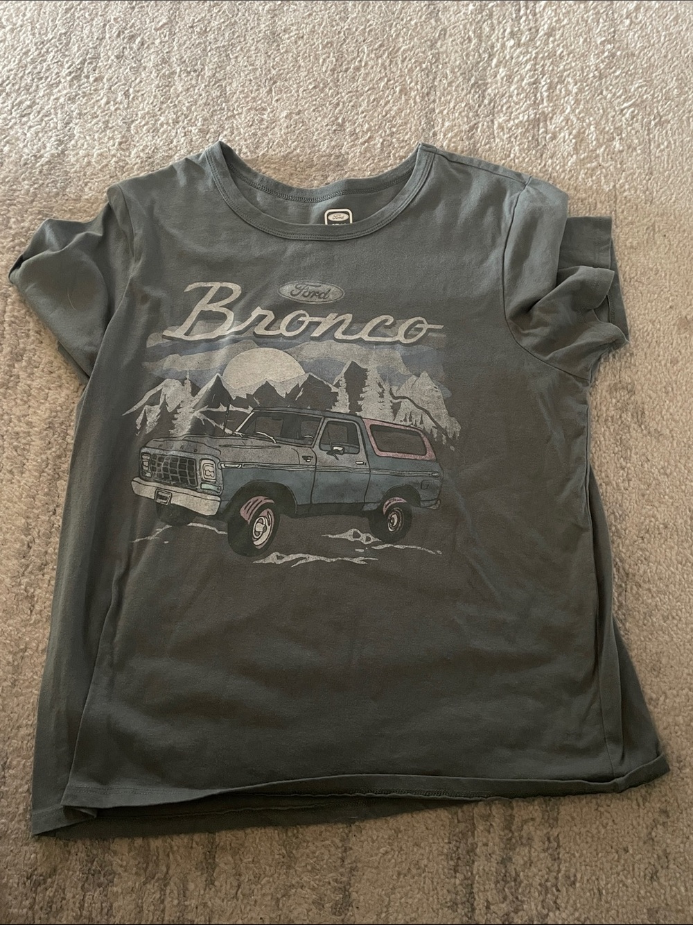 Ford Kids Bronco Graphic Tee - Charcoal with Blue Accent